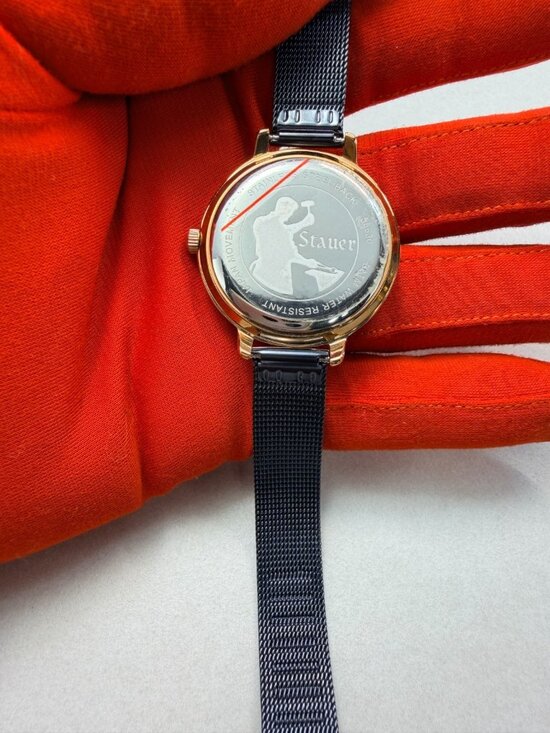 Stauer Crystal Bezel Blue Dial Ladies Watch Mesh Band Quartz main image 6